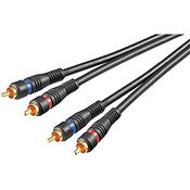 Goobay 1.5m 2x Cinch Stecker auf 2x Cinch Stecker HQ, Schwarz