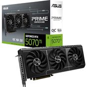 ASUS Prime GeForce RTX 5070 Ti 16GB GDDR7 OC Edition Gaming Grafikkarte (Nvidia GeForce RTX5070 Ti DLSS 4, 2,5-Slot Design, PCIe 5.0, 3X DisplayPort 2.1b, 1x HDMI 2.1b, PRIME-RTX5070TI-O16G) - NVIDIA Blackwell Architektur, SFF-Ready, Axial-Tech-Lüfter, Phase-Change-GPU-Wärmeleitpad, 2.5-Slot Design