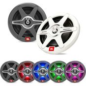 JBL Club Marine Lautsprecher 6 1/2" 2-Weg Hochleistungs Outdoor Lautsprecher Wasserdicht, 225W Boot Boxen von Harman Kardon, IPx5 Außenlautsprecher Wetterfest, RGB LED-Beleuchtung, 2 Grillfarben