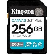 Kingston Canvas Go Plus SDXC Speicherkarte Gen4 200MB/s C10 UHS-I U3 V30 256GB in Schwarz