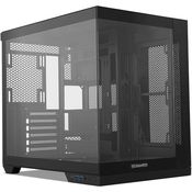 NOX XTREME PRODUCTS Hummer Astra NEO Black - Semitower ATX | M-ATX | ITX, Panoramaglas ohne Rahmen, Platz für 9 Lüfter, Grafikkarten bis zu 400mm, USB-C und USB 3.0 - Schwarz