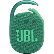 JBL Clip 4 Eco Bluetooth Lautsprecher aus recyceltem Material in Grün – Wasserdichte, tragbare Musikbox mit praktischem Karabiner – Bis zu 10 Stunden kabelloses Musik Streaming