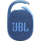 JBL Clip 4 Eco Bluetooth Lautsprecher aus recyceltem Material in Blau – Wasserdichte, tragbare Musikbox mit praktischem Karabiner – Bis zu 10 Stunden kabelloses Musik Streaming