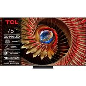 75" TCL 75C8K, 4K QLED Mini-LED Fernseher 144 Hz, HDR10+/Dolby Vision IQ, Google TV, UHD Upscaling, Smart TV, Sprachsteuerung