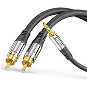 Sonero® Premium Audio Adapterkabel, 2,00m, 3.5mm Klinke auf 2x Cinch Stecker, vergoldete Kontakte, schwarz