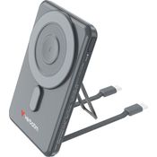 Verbatim Charge 'n' Go 2C Powerbank, 5000mAh, kabelloses Laden mit Ständer, grau