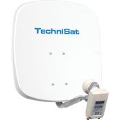 TechniSat DIGIDISH 45 – Satelliten-Schüssel für 2 Teilnehmer (45 cm kleine Sat Anlage - Komplettset mit Wandhalterung und Universal Twin-LNB) weiß