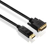 PureLink PI5200-050 DisplayPort auf DVI-D Adapterkabel (2K FullHD (1080p), Ethernet), (DisplayPort Stecker (20pin) auf DVI-D Stecker (18+1pin), zertifiziert, 5,00m, schwarz