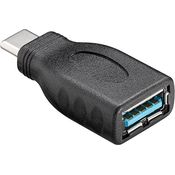 Goobay 45395 2 in 1 SuperSpeed Adapter USB-C auf USB 3.0 (Typ A), OTG USB Typ C Adapters, verwandelt den USB-C-Anschluss in einen USB-3.0-Anschluss, schwarz