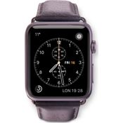 dbramante1928 Echtleder-Uhrenarmband für Apple Watch (42-44mm) [Modell: Copenhagen I Vollnarbenleder I Handgefertigt I Schwarz - Space Grau] - AW42BLSG0878