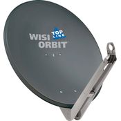 WISI Orbit Topline Satelliten Offset-Antenne OA85H in Basaltgrau ? 85cm Reflektor aus Aluminium mit 40mm LNB-Halterung, Feedarm und Mastschellen ? Komplette Sat Antenne mit Montagezubehör