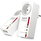 AVM Fritz Powerline 1220E Set (1,200 MBit-s, 2x Gigabit-LAN je Adapter, ideal für NAS-Anwendungen und HD-Streaming) internationale Version, weiß