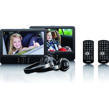 Bild für Lenco DVP-939 9-Zoll Tragbares DVD-Player Set unabhängig ansteuerbar USB und SD-MMC Anschluss integrierter Akku Schwarz