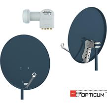 Bild für Opticum X80 Satellitenschüssel Antenne 80 cm mit Quad LNB LQP-04H stahl anthrazit