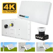 Megasat Flachantenne H30D4 Quad Profi-Line inkl. Fensterhalterung
