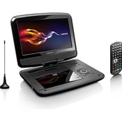 Lenco Tragbarer DVD-Player DVP-9413 22,9 cm (9 Zoll) DVB-T2, 12V Kfz Adapter, Kopfstützen-Halterung, USB, SD, schwarz
