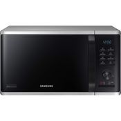 Samsung MW3500K MS2AK3515AS-EG Mikrowelle, Standgerät, 800 Watt, 23 Liter Garraum, 48,9 cm Breite, Kratzfester Keramik-Inneraum, QuickDefrost Auftauprogramme, silber, E-Commerce Verpackung