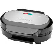 Clatronic HBM 3696 Hamburger-Grill, 2 große Grillflächen, 2 Kontrollleuchten, herausnehmbarer Fettauffangbehälter