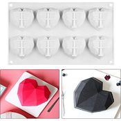StyleZ 8 Mulden Diamant Schokoladenform Silikon Dessert Antihaft Form Gelee Eiswürfelform Süßigkeiten Brot Seife Muffin Backen Kuchen Valentinstag Geschenk