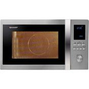 Sharp R922STWE 3-in1 Mikrowelle mit Grill und Heißluft, Standgerät, 32 Liter Garraum, 1000 Watt, LED-Display, 10 Automatikprogramme, Gewichtgesteuerters Auftauen, Edelstahl