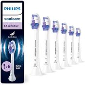 Philips Sonicare S2 Sensitive, Original Ersatzbürstenköpfe, sanfte Reinigung für empfindliche Zähne, 6er-Pack, Weiß, HX6056/87