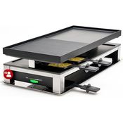 Solis 3 in 1 Combi Grill, Elektrischer Raclette Grill für 10 Personen, 1500 W, Indoor Grill mit Wende-Grillplatte und Raclette Zubehör, Edelstahl