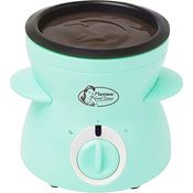 Bestron Schokoladen Fondue für 2 Personen, Mini-Schokofondue-Set, inkl. 10xSpieße, 10xGabeln und 1xSpachtel, 25Watt, Farbe: Mint