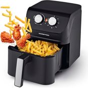 GOURMETmaxx Heißluftfritteuse 4 L | Airfryer mit Timerfunktion & Edelstahl Heizelement | geruchsarm, energiesparend & nahezu ohne Öl | 1400 W