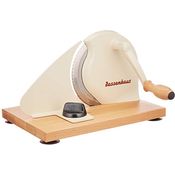 Zassenhaus Brotschneidemaschine manuell CLASSIC | Beige | Solinger Klingenstahl | Schnittstärken: 1-18mm | Brett und Kurbel aus Buchenholz | 30 × 25,5 × 19cm