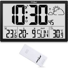 Bild für GreenBlue Wanduhr GB218 (Wetterstation, Digitale Wanduhr mit Außensensor)