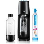 SodaStream Spirit One Touch Wassersprudler, CO2-Zylinder (60L), PET-Flasche (1 Liter), schwarz