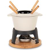 La Fonderie 1890 Fondue-Set aus Gusseisen, Beige, 4 personnes