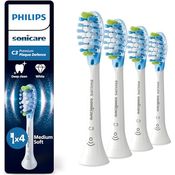 PHILIPS Sonicare C3 Premium Plaque Defense, Original Ersatzbürstenköpfe, Weiß, 4er-Pack, HX9044/87