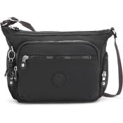 KIPLING Umhängetasche Basic Eyes Wide Open, Schwarz, mit Gorilla-Anhänger und vielen Fächern, verstellbarer Schulterriemen