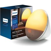 Philips Wake-up Light HF3519/01, Sonnenaufgangssimulation mit 20 Helligkeitseinstellungen, integriertes UKW-Radio, natürliche Wecktöne, dimmbares Licht