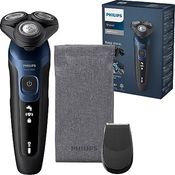 Philips Shaver Series 5000 – Elektrischer Nass- & Trockenrasierer für Herren mit Präzisionstrimmer & weicher Transporttasche, Metallic-Blau