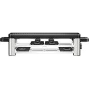 WMF Lono Selection Raclette Grill für 8 Personen, 1500 W, mit antihaftbeschichteten Pfännchen und variabler Temperaturkontrolle, Cromargan Edelstahl, schwarz