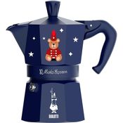 Bialetti Moka Express, Espressokocher aus Aluminium für 3 Tassen, Blau