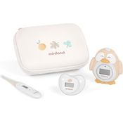 Miniland Thermokit Valencia, 4-teiliges Fieberthermometer-Set mit flexiblem Körperthermometer, Schnullerthermometer und Pinguin-Badethermometer in wasserdichter Tasche