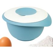 Westmark Backschüssel 3,5l - Inkl. Ausgießer & zweiteiliger Deckel - BPA-frei - Rutsch- & spülmaschinenfest - (Blau/Weiß)