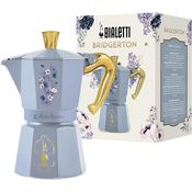 Bialetti Bridgerton Moka Express, Espressokocher für 6 Tassen, Himmelblau, kompatibel mit Elektro/Gas/Glaskeramik