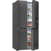 Exquisit MD430-100-WS-200E Multidoor Side-by-Side-Kühlschrank, freistehend, inoxlook, dark inox
