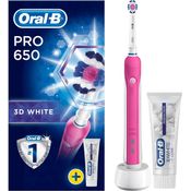 Oral-B Pro 650, 3D white + Etui, rosa