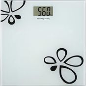 EMOS EV105 TY6108 Digitale Personenwaage, Waage, Gewichtswaage, Körperwaage, Digitalwaage aus Sicherheitsglas, Tragkraft 0, 180 kg, LCD, Anzeige, Auto On, Off, Batterie mitgeliefert, 3 V, Weiß