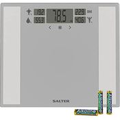 Salter 9185 SV3R ultraflache digitale Körperanalyse Personenwaage, Badezimmerwaage, Gewicht, Körperfett/Wasser, Muskel-/Knochenmasse, BMI/BMR, 12 Benutzer, Sportmodus, Dassboard, diagnostische Messung