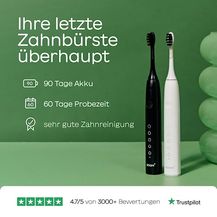 Bild für BOOMBRUSH Elektrische Zahnbürste Schallzahnbürste mit 90 Tage Power-Akku