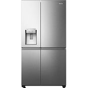 Hisense RS818N4TIE Side-by-Side Kühl-Gefrierkombination /179 cm/Inverter Kompressor/Total NoFrost/Multi Air Flow/Wasserspender mit Wassertank/Kühlteil 417 l/Gefrierteil 215 l/Inox-Look, Edelstahl
