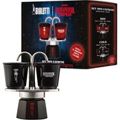 Bialetti Espressokanne Stranger Things, Espressokocher mit 2 Tassen, rot/schwarz, für Elektro- und Gasherde, 2 Tassen容量