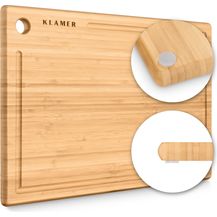 Image for KLAMER Schneidebrett Bambus rutschfest mit Saftrille – Premium Holz-Brett