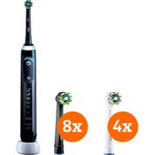 Oral-B Genius X Schwarz + CrossAction Aufsteckbürsten (zwölf Stück)